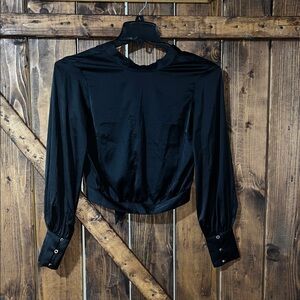 Express Black Satin Blouse